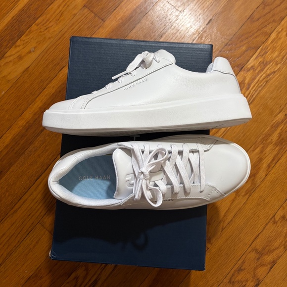 COLE HAAN NIB White Low Top Leather Grand Crosscourt Daily Sneakers Shoes 7 B - Picture 8 of 11